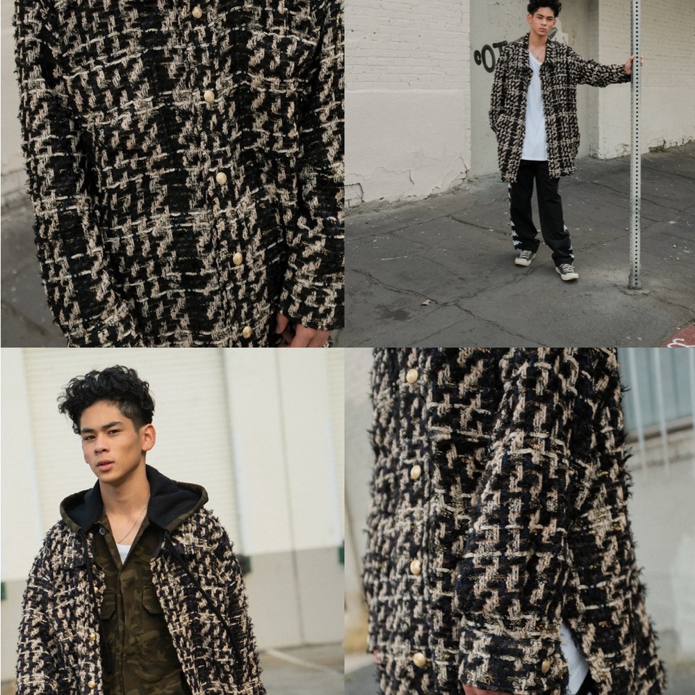 Faith Connexion Men’s Coat XS Tweed Boucl Overshirt